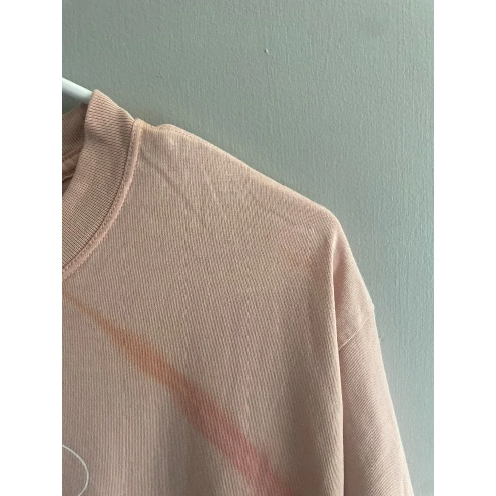 Nike Loose Fit Tie Dye Graphic Tee Pink Peach Just Do It Cotton T-Shirt L